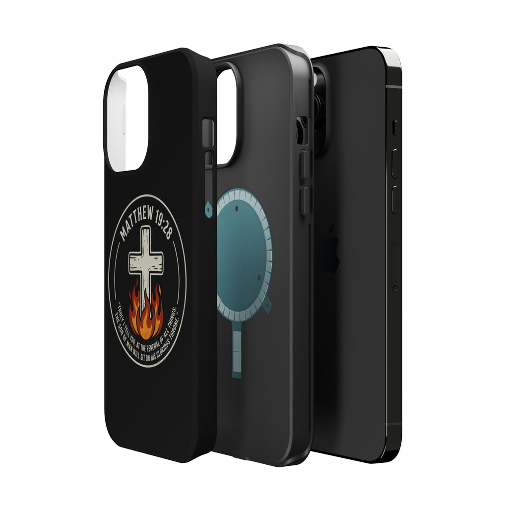 Matthew 19:28 with Cross Magnetic Impact-Resistant Cases