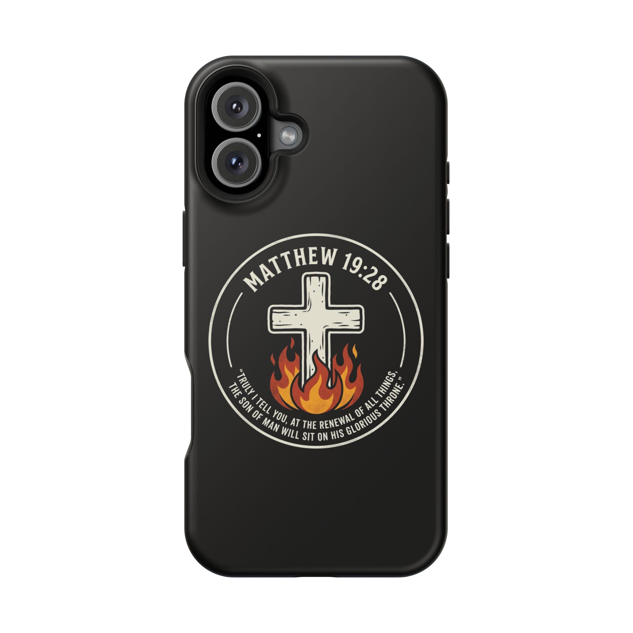 Matthew 19:28 with Cross Magnetic Impact-Resistant Cases