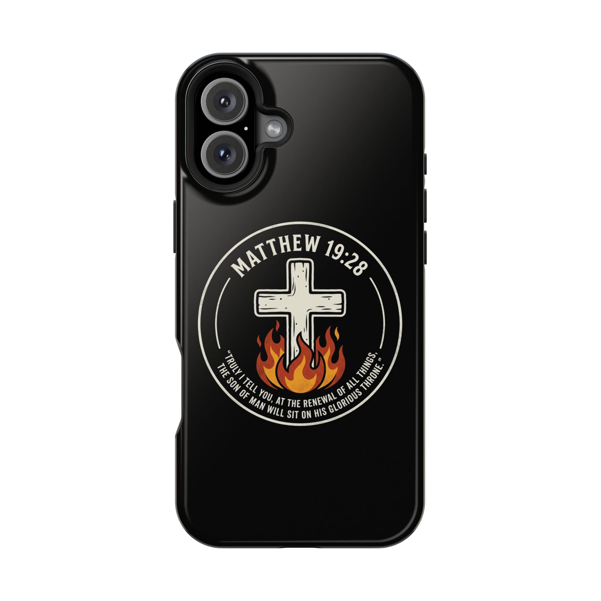 Matthew 19:28 with Cross Magnetic Impact-Resistant Cases