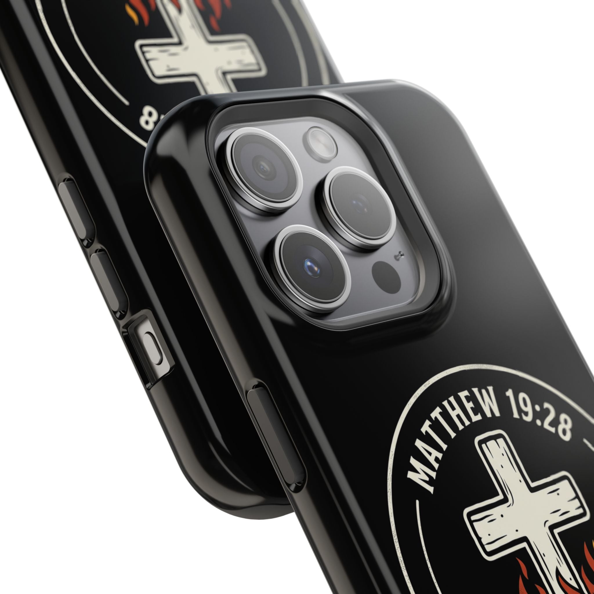 Matthew 19:28 with Cross Magnetic Impact-Resistant Cases