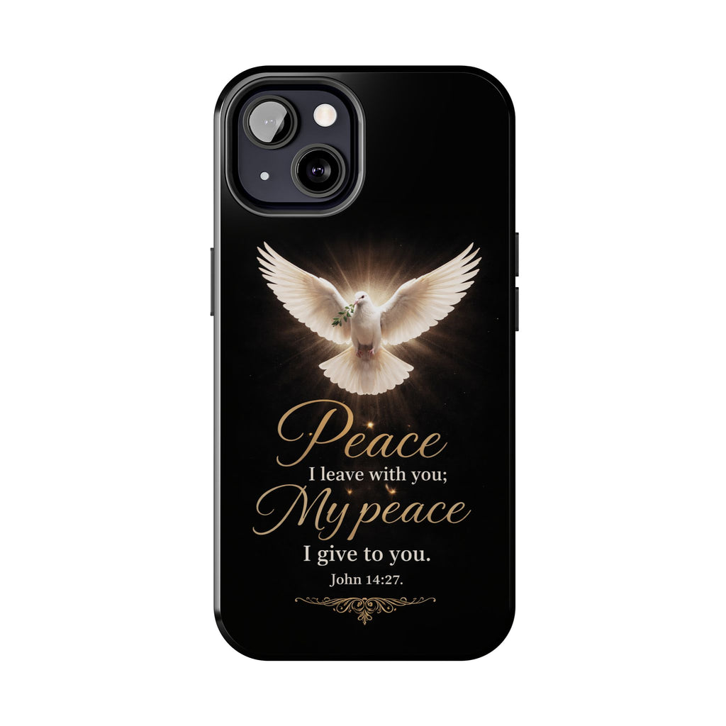 Dove with John 14:27 Tough Phone Cases