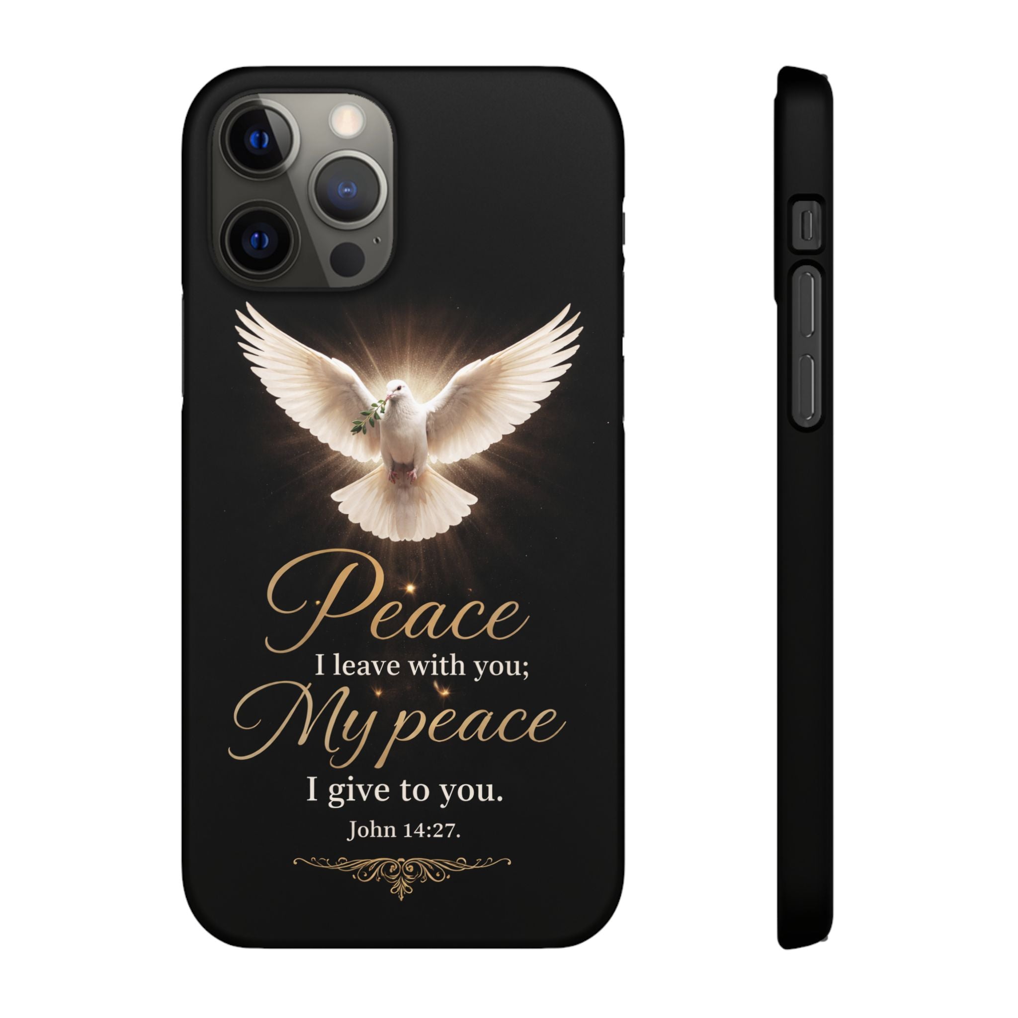 Dove with John 14:27 with Snap Cases