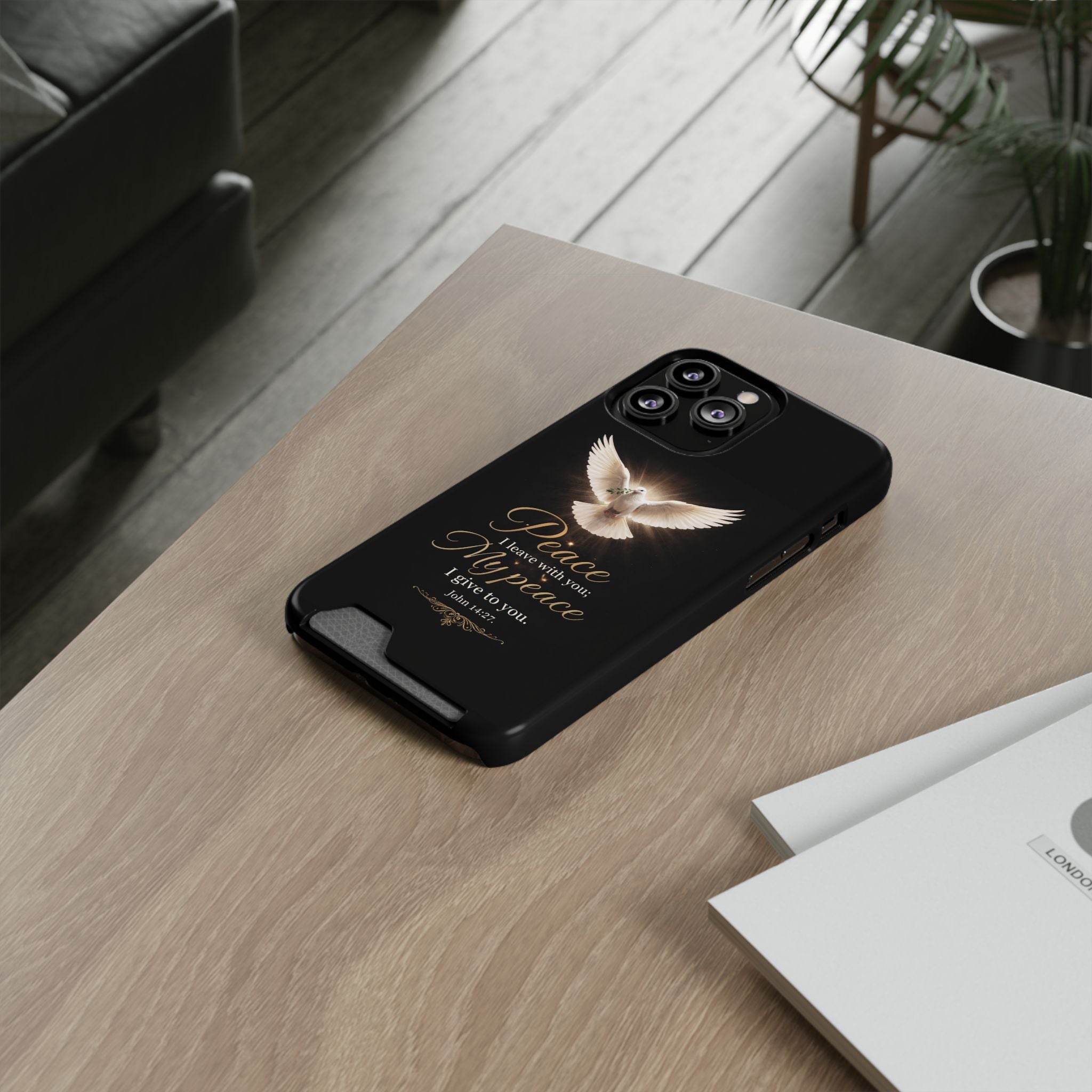 John 14:27 Phone Case With Card Holder