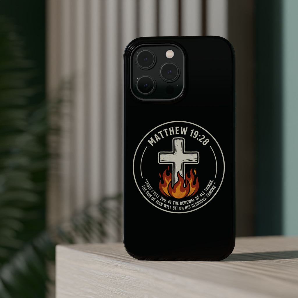 Matthew 19:28 with Cross Magnetic Impact-Resistant Cases