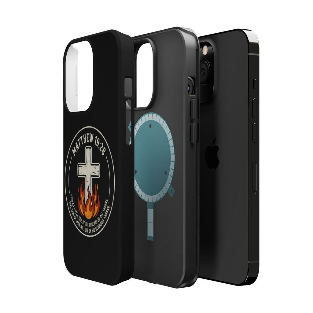 Matthew 19:28 with Cross Magnetic Impact-Resistant Cases