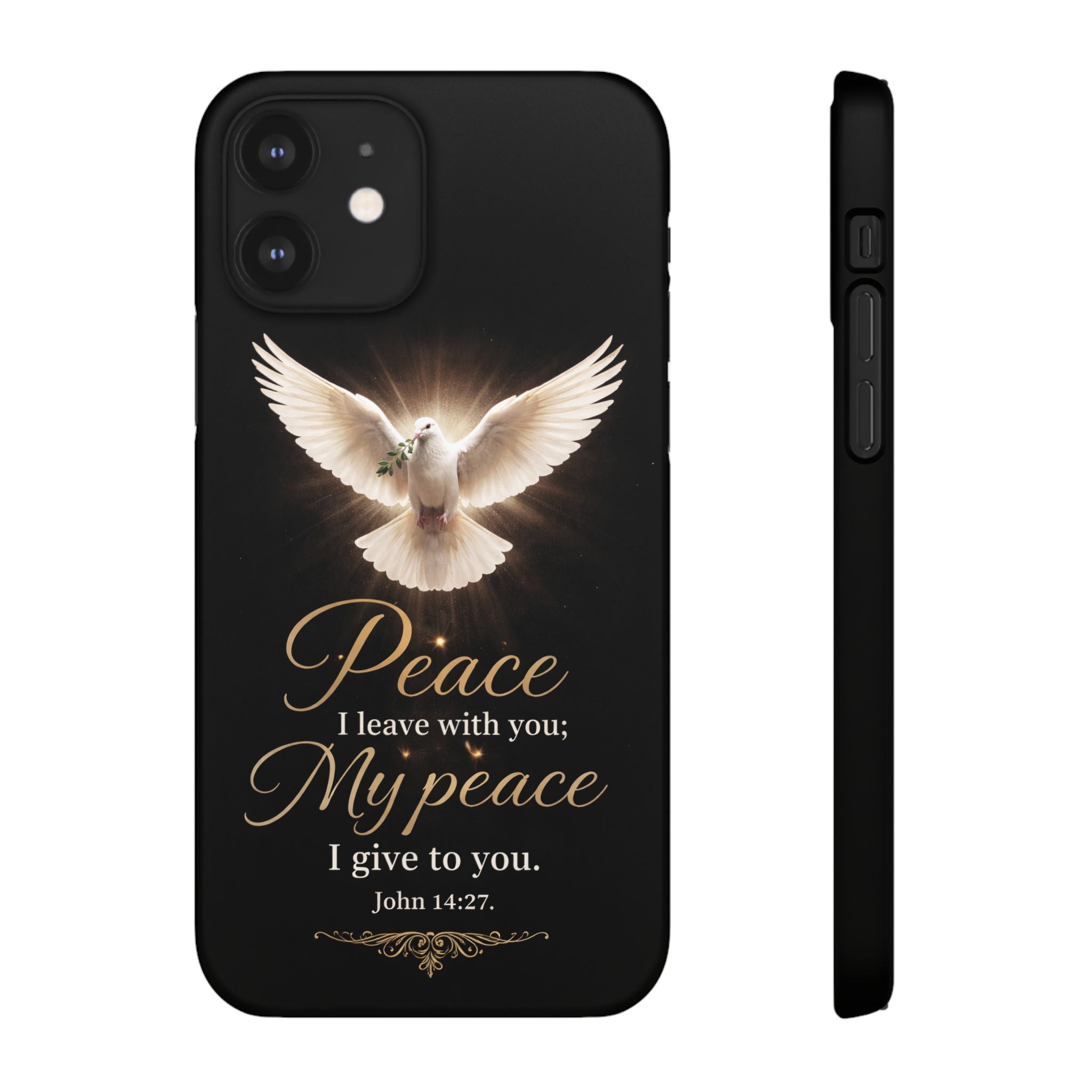 Dove with John 14:27 with Snap Cases