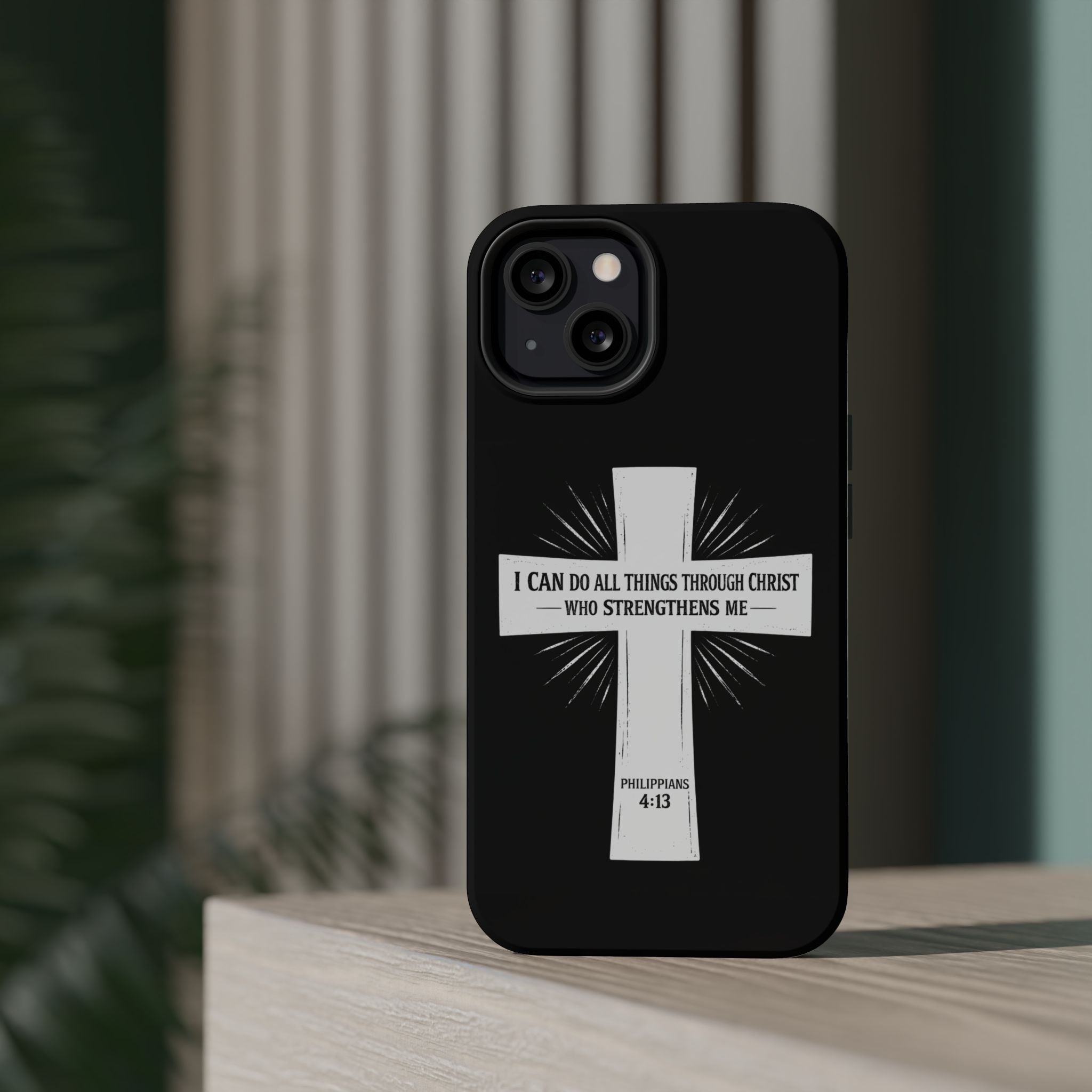 Philippians 4:13 Magnetic Impact-Resistant Cases