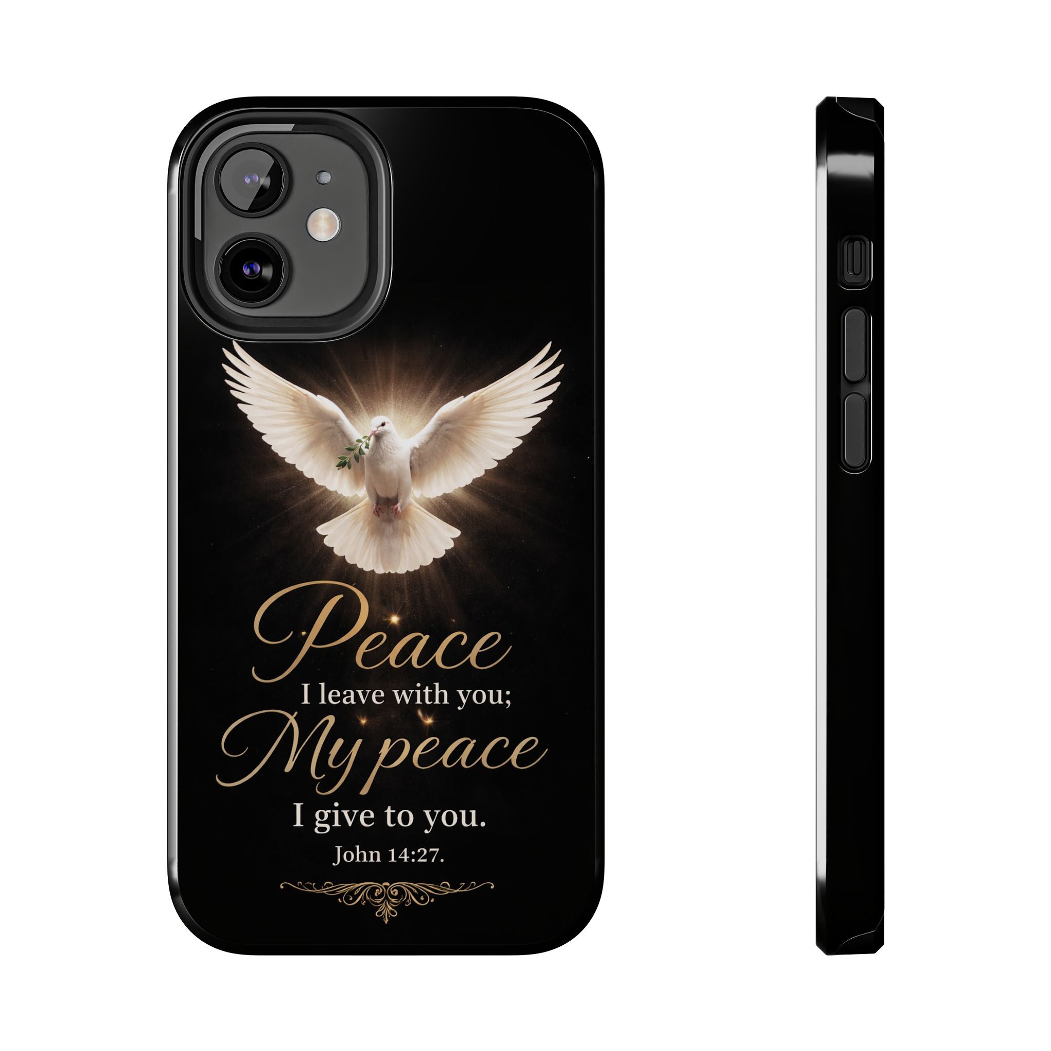Dove with John 14:27 Tough Phone Cases