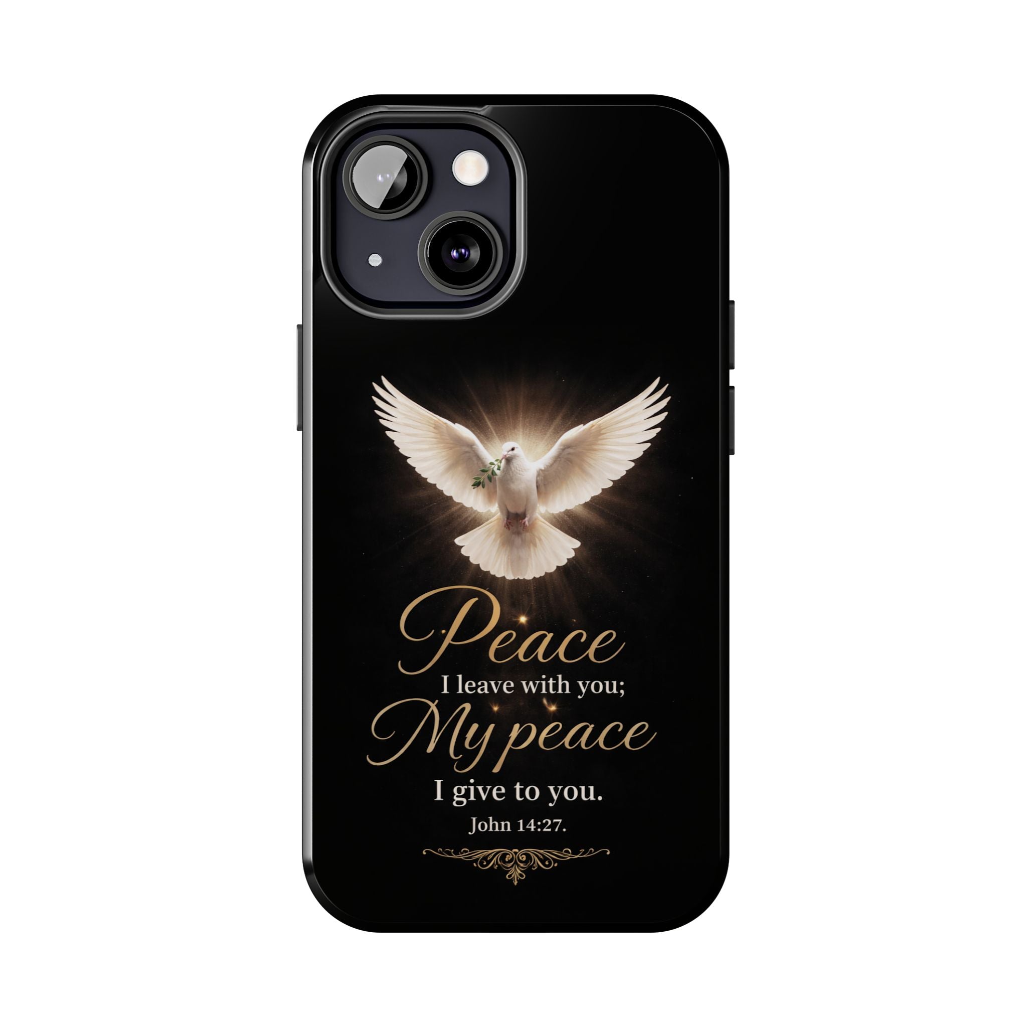 Dove with John 14:27 Tough Phone Cases