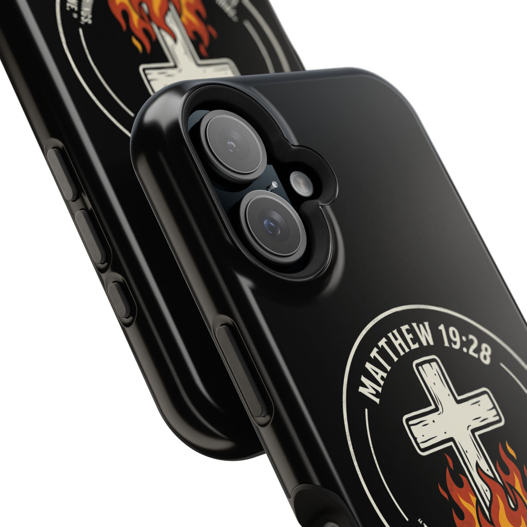 Matthew 19:28 with Cross Magnetic Impact-Resistant Cases