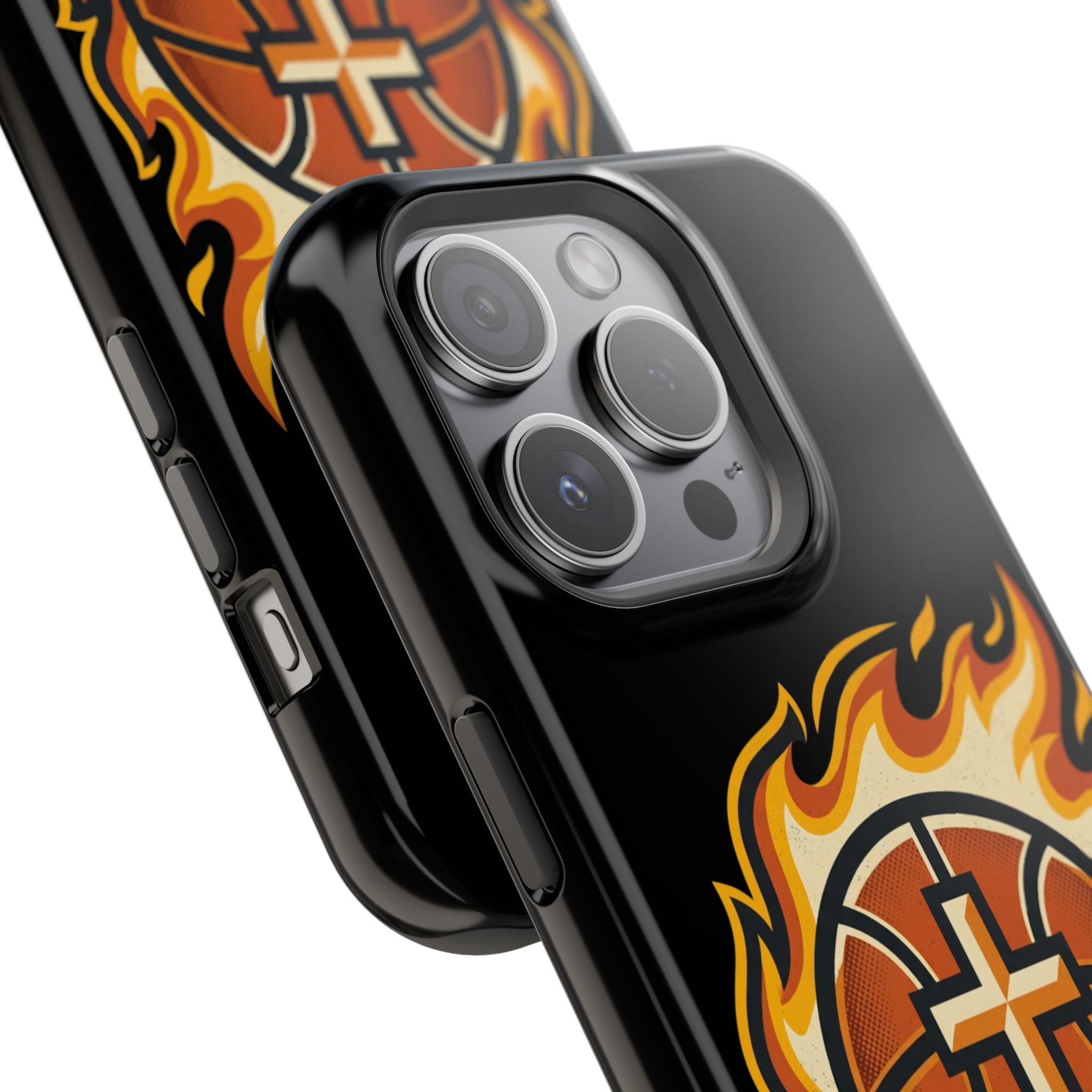 Basketball with cross and fire Impact-Resistant Cases