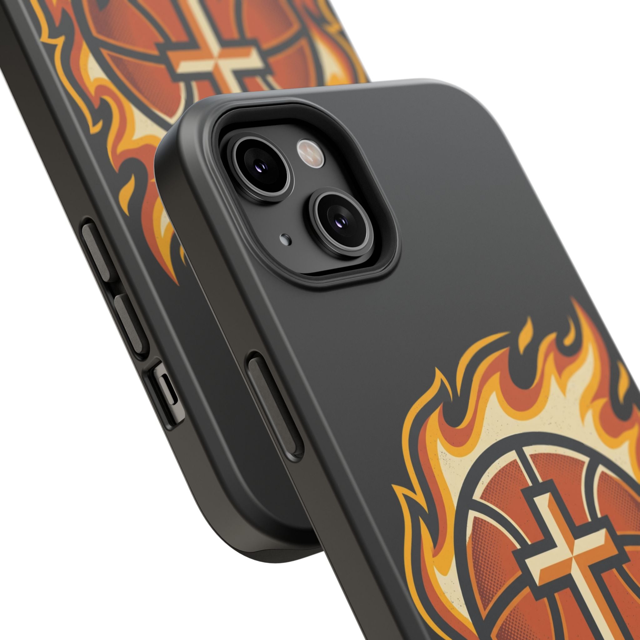 Basketball with cross and fire Impact-Resistant Cases