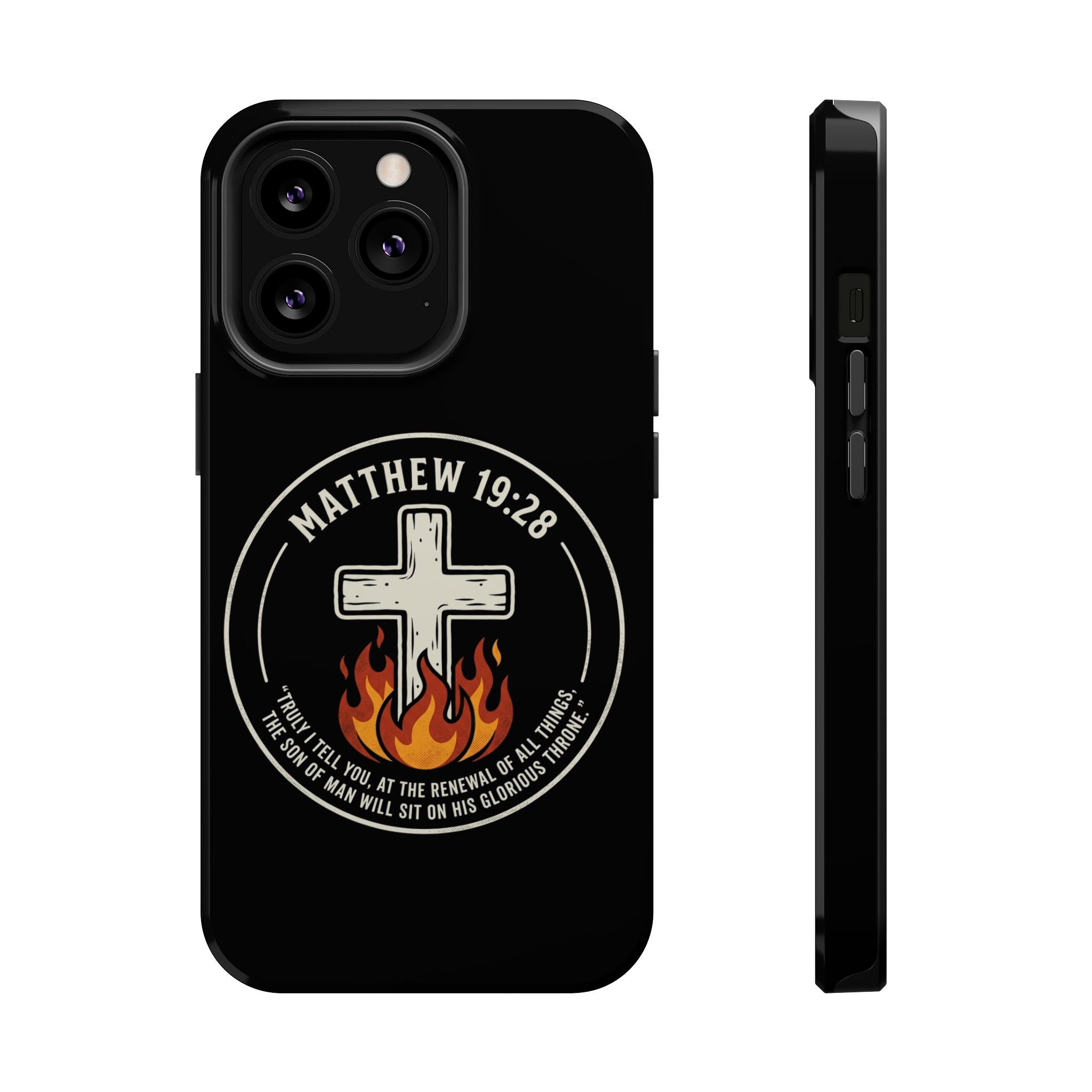 Matthew 19:28 with Cross Magnetic Impact-Resistant Cases