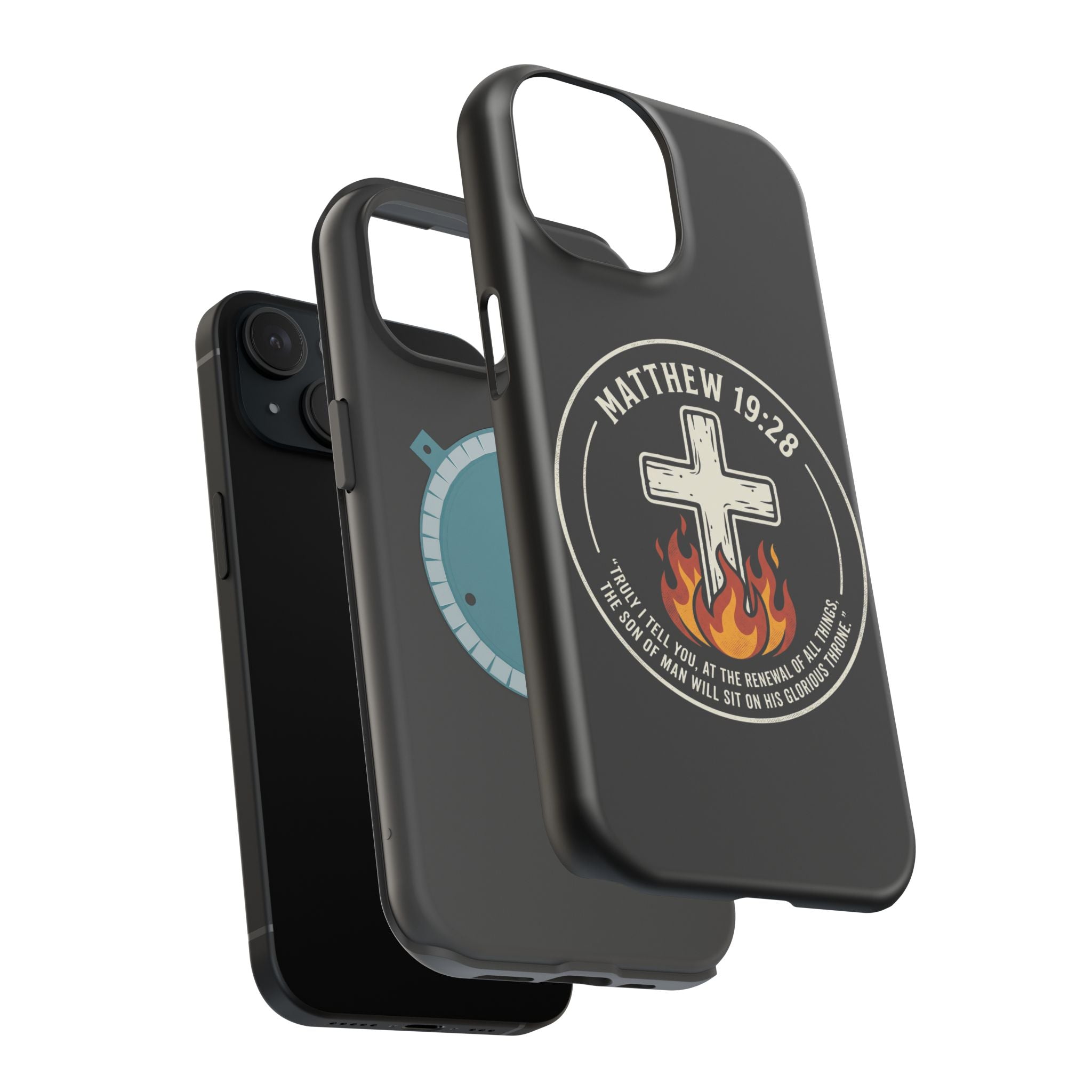 Matthew 19:28 with Cross Magnetic Impact-Resistant Cases