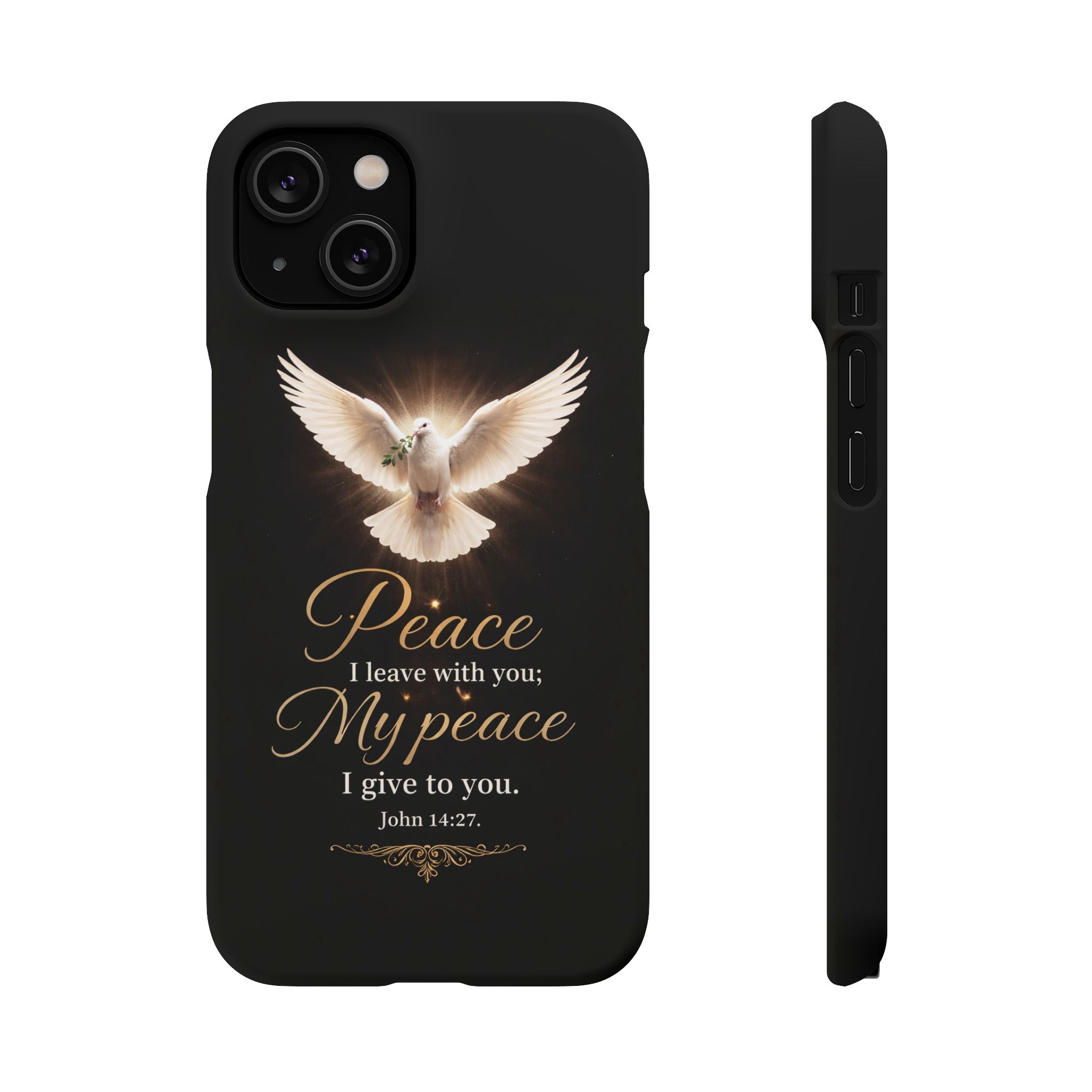 Dove with John 14:27 with Snap Cases