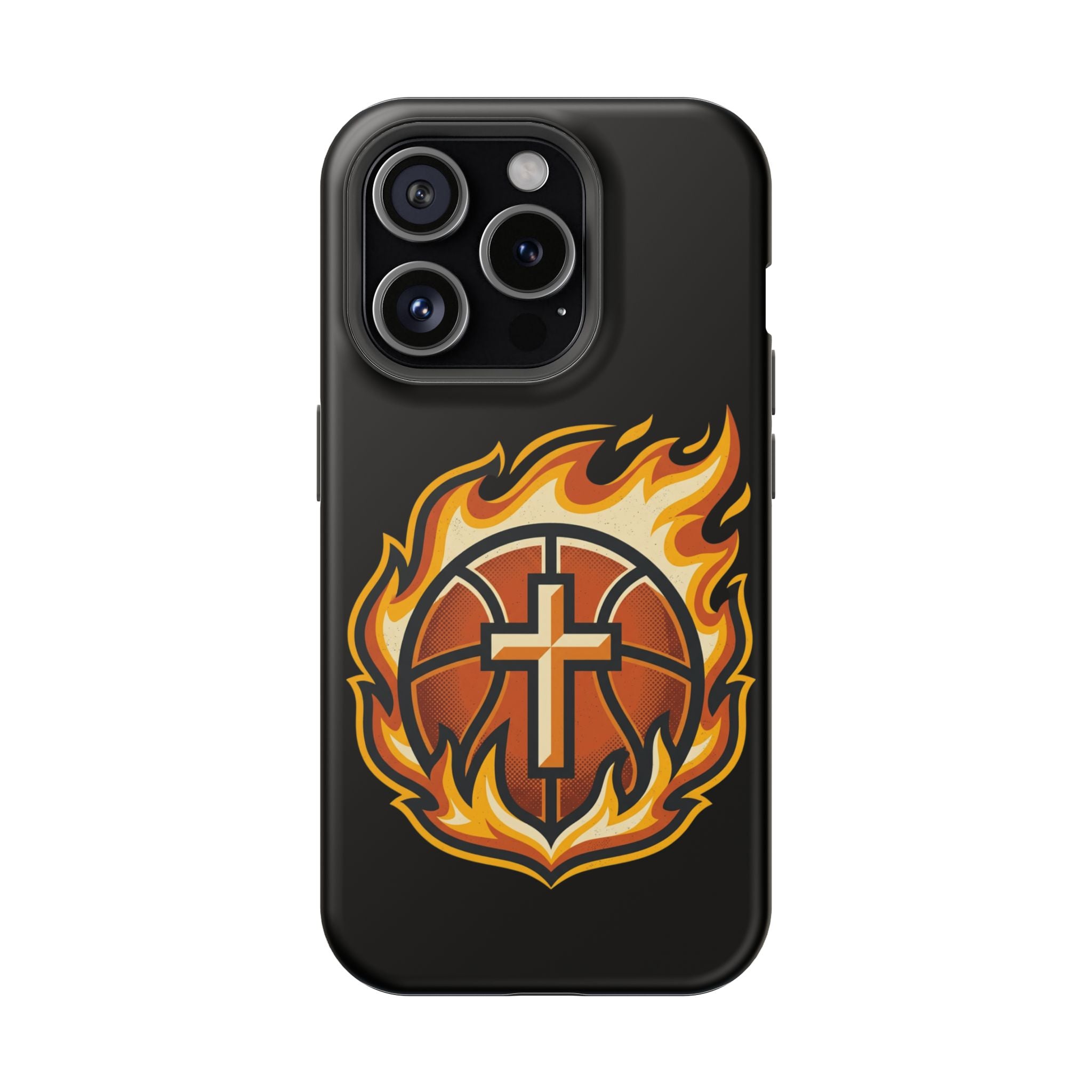 Basketball with cross and fire Impact-Resistant Cases