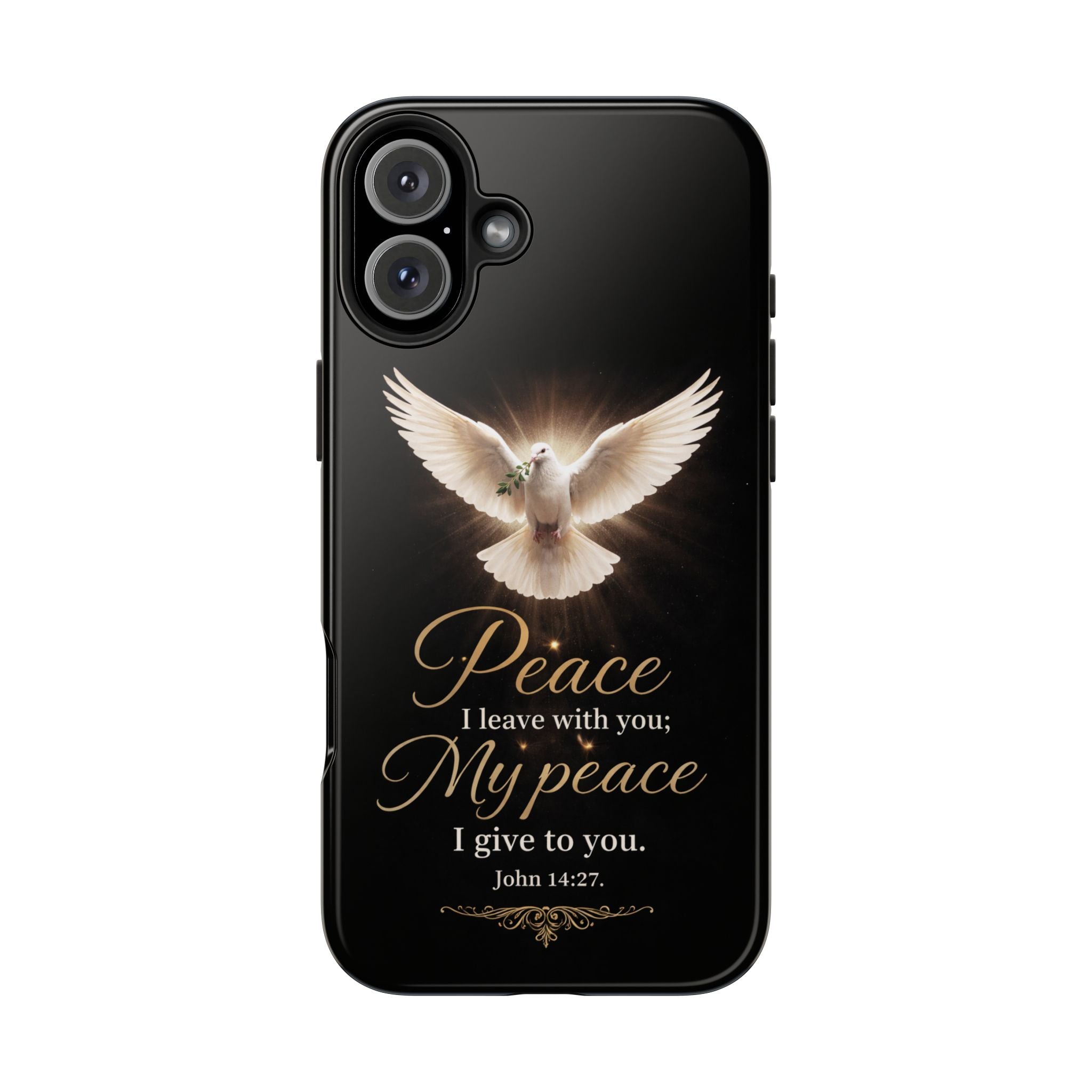 Dove with John 14:27 Tough Phone Cases