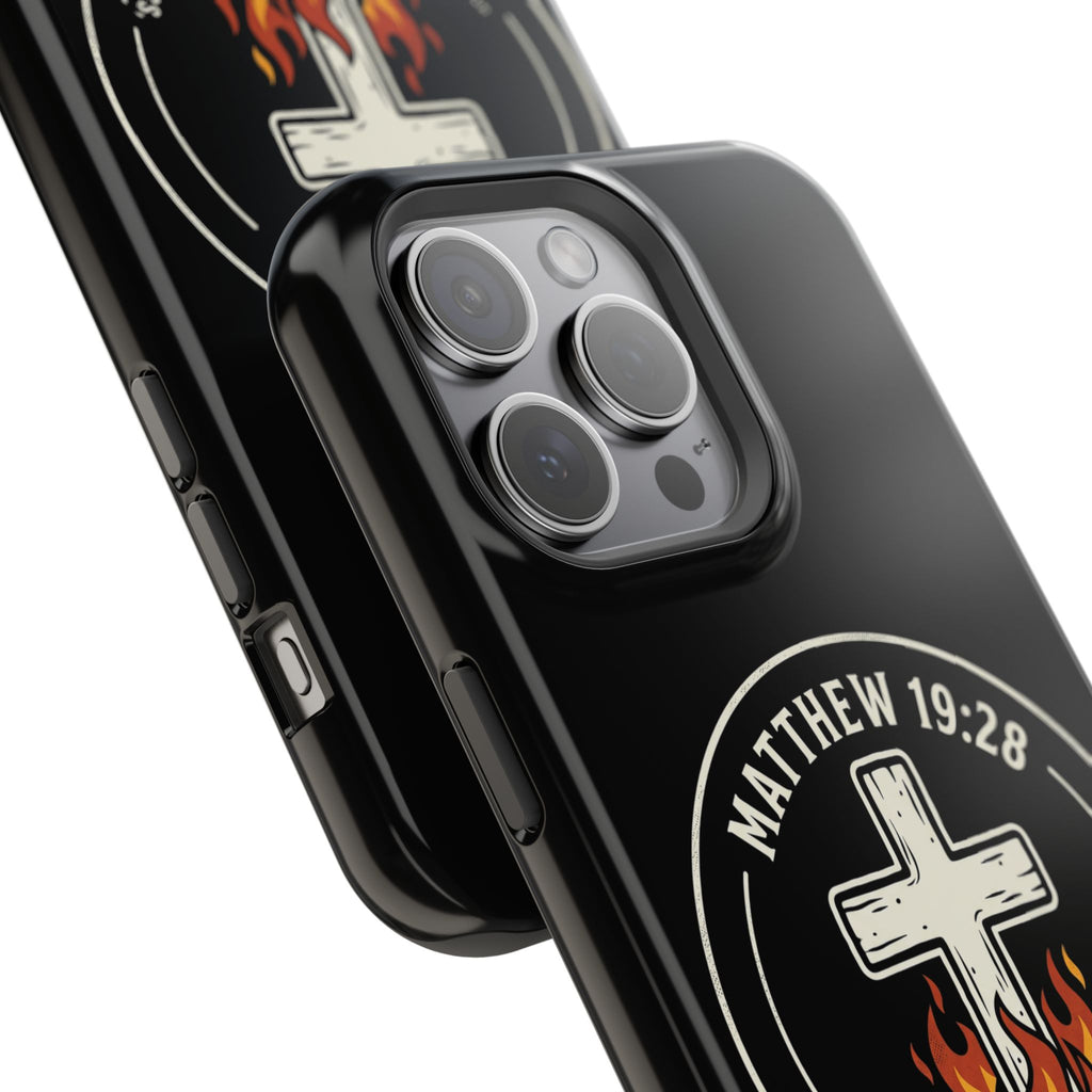 Matthew 19:28 with Cross Magnetic Impact-Resistant Cases