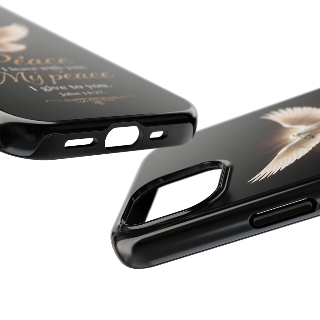 Dove with John 14:27 Tough Phone Cases