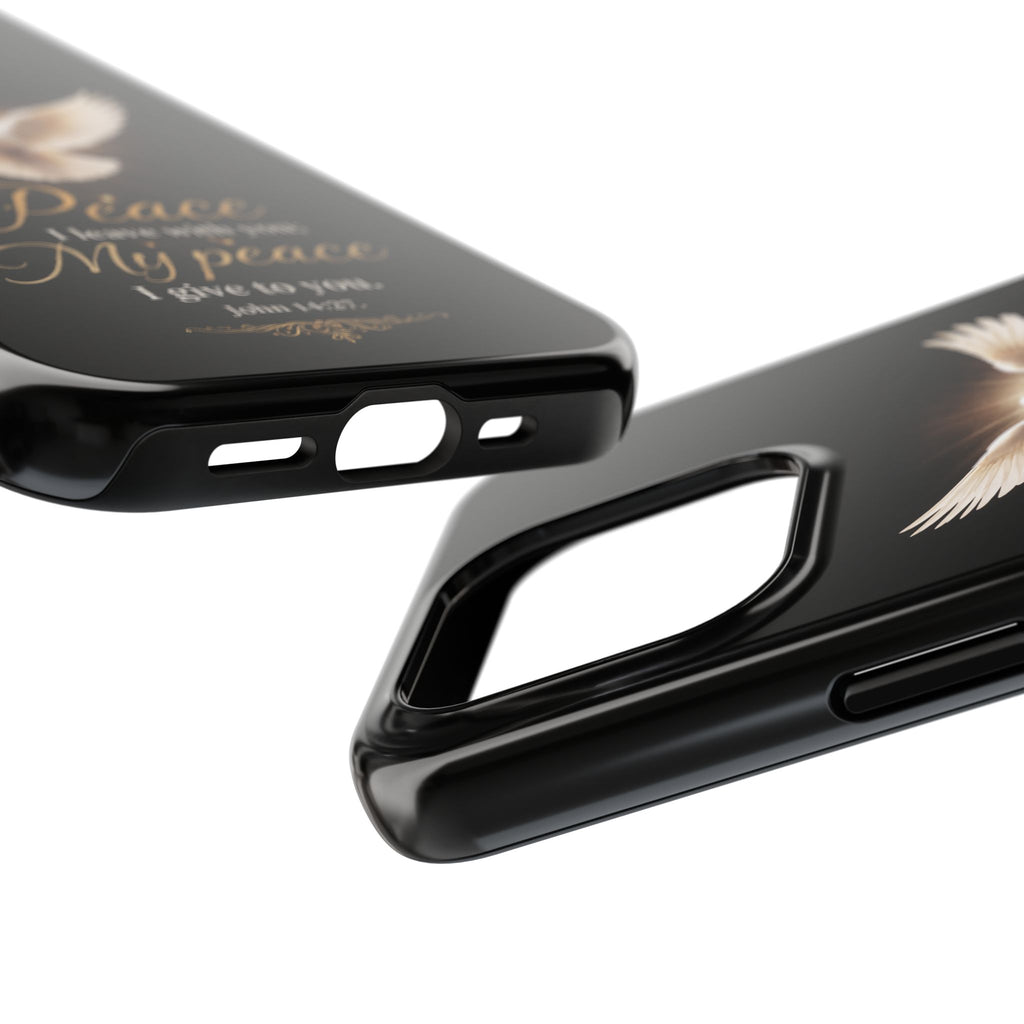 Dove with John 14:27 Tough Phone Cases