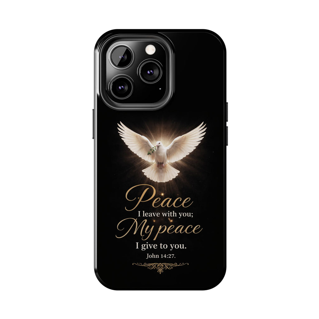 Dove with John 14:27 Tough Phone Cases