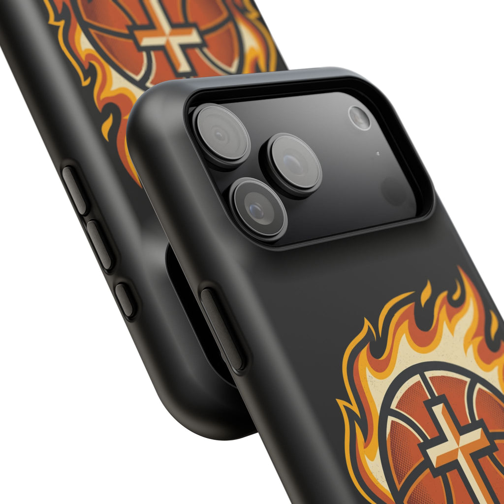 Basketball with cross and fire Impact-Resistant Cases