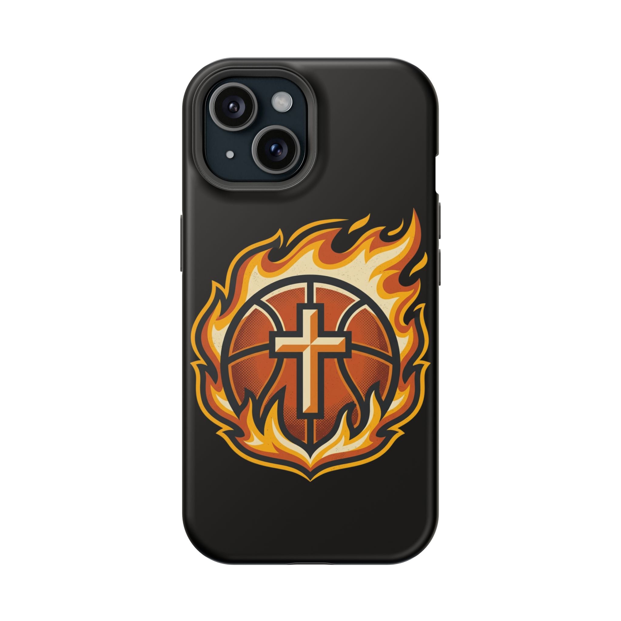 Basketball with cross and fire Impact-Resistant Cases