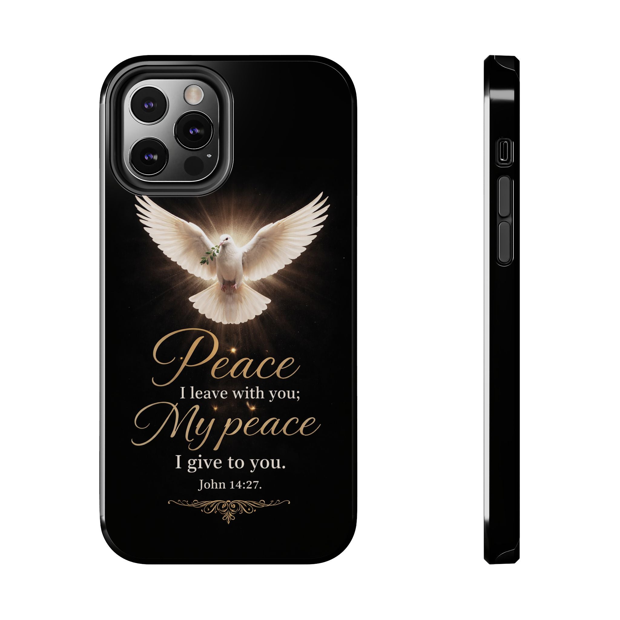 Dove with John 14:27 Tough Phone Cases