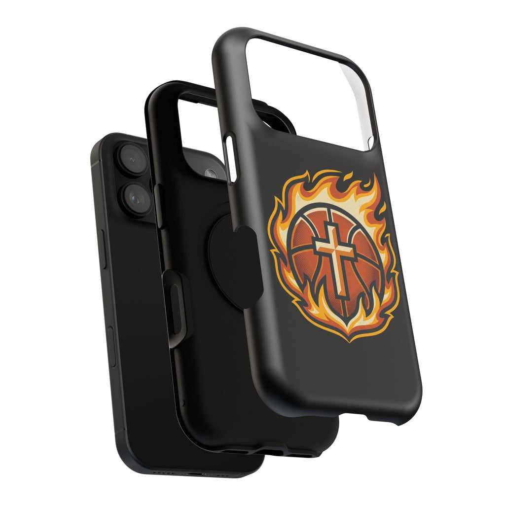 Basketball with cross and fire Impact-Resistant Cases