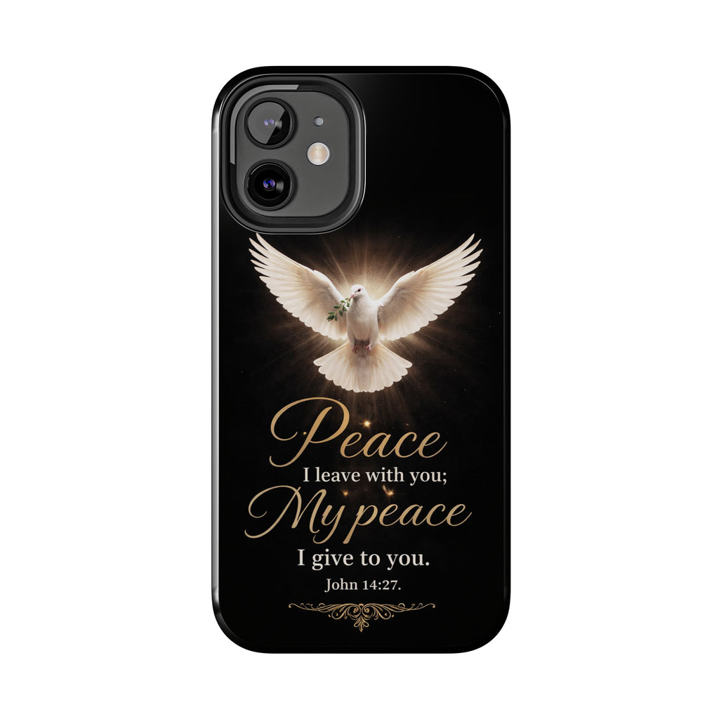 Dove with John 14:27 Tough Phone Cases