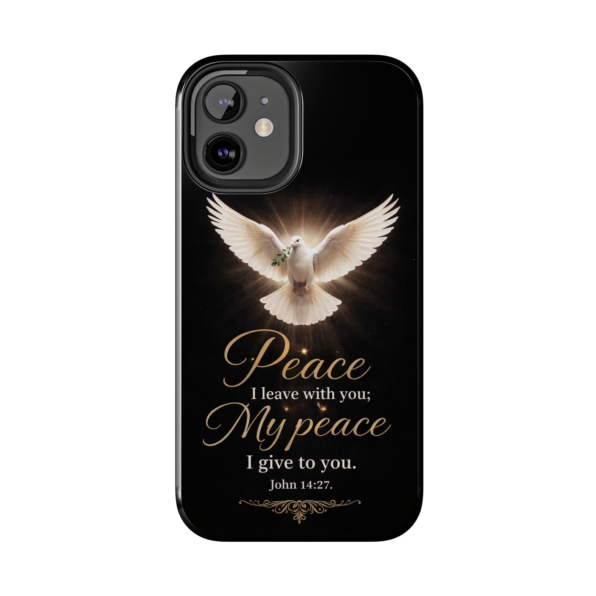 Dove with John 14:27 Tough Phone Cases