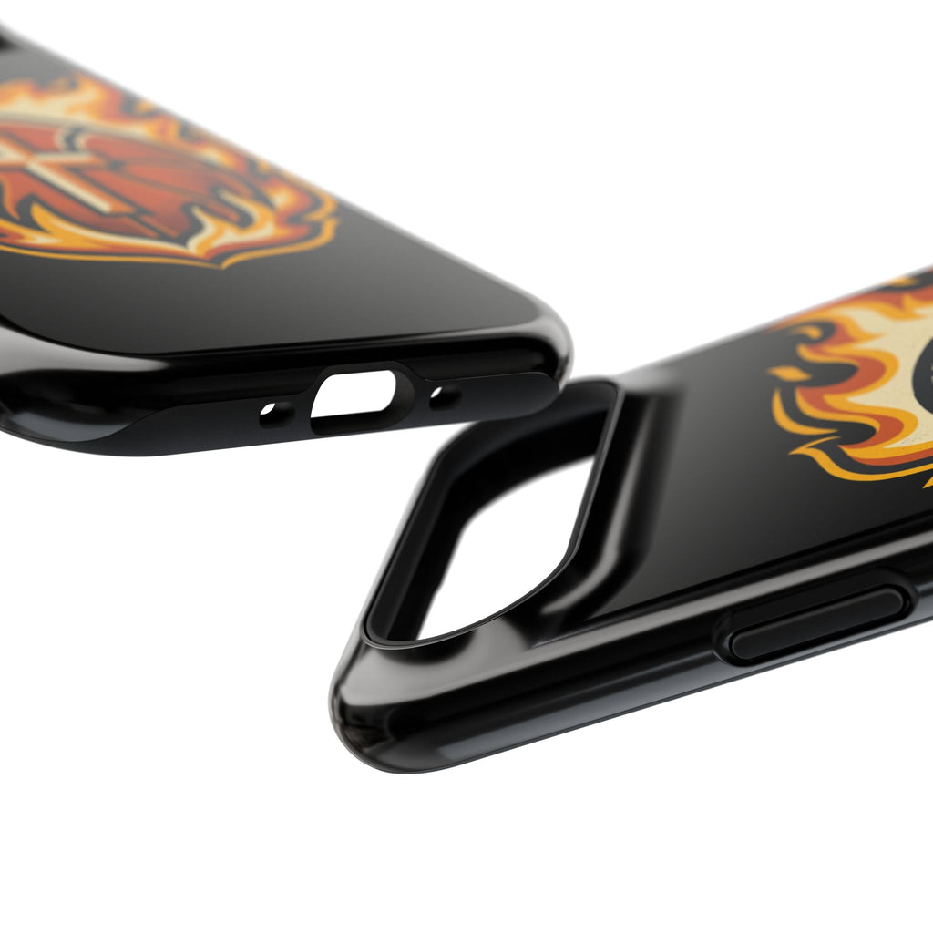 Basketball with cross and fire Impact-Resistant Cases