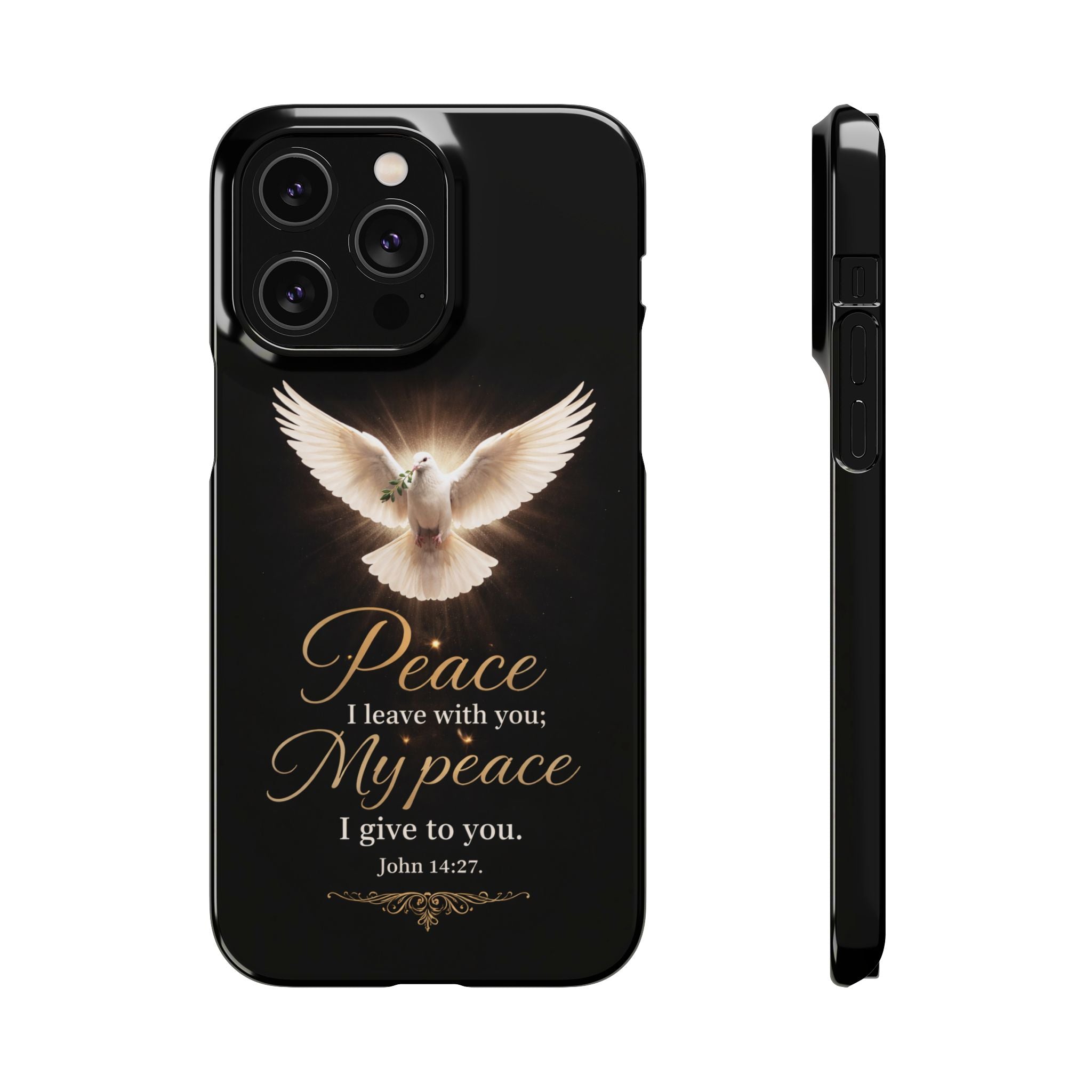 Dove with John 14:27 with Snap Cases