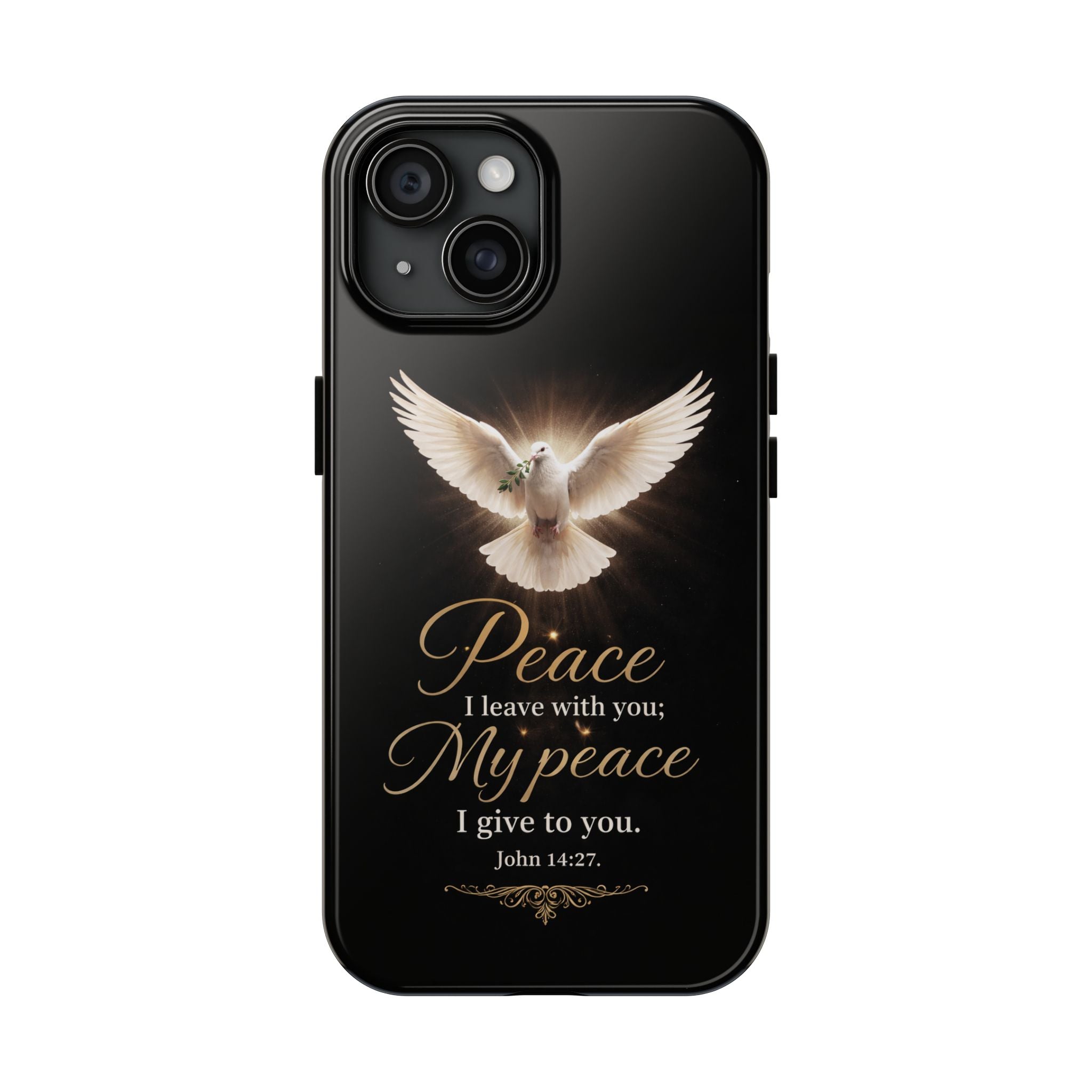Dove with John 14:27 Tough Phone Cases