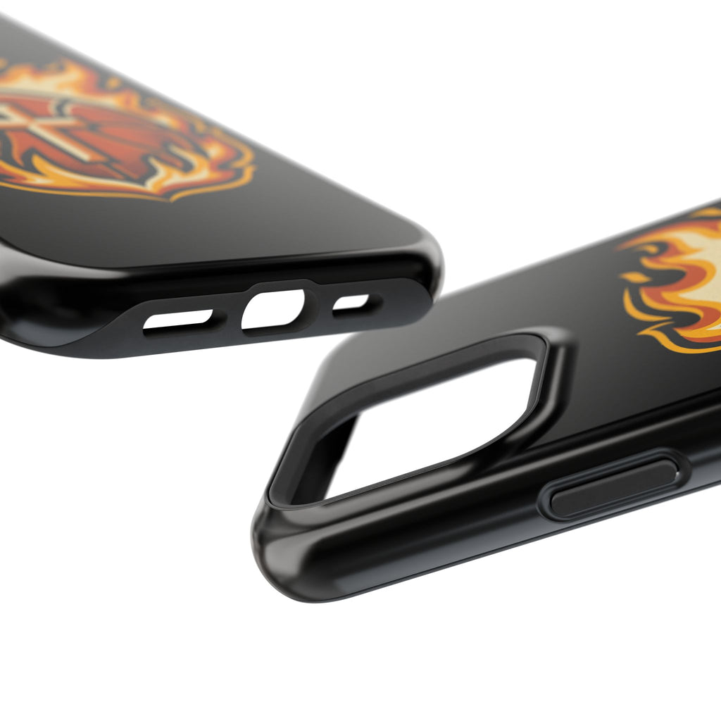 Basketball with cross and fire Impact-Resistant Cases