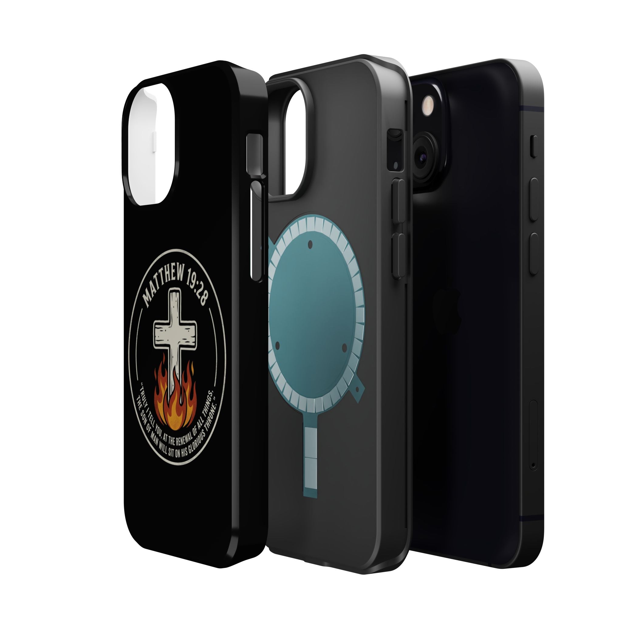 Matthew 19:28 with Cross Magnetic Impact-Resistant Cases