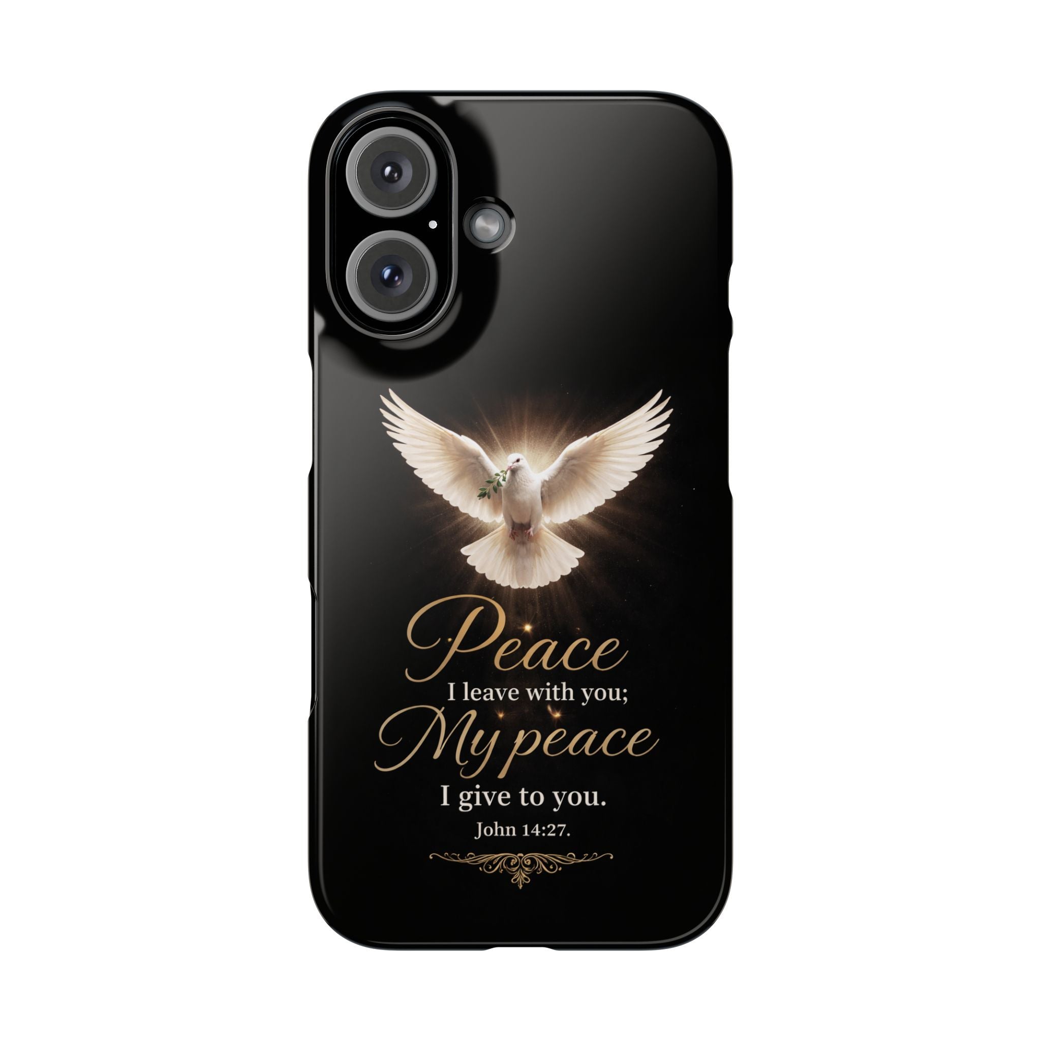Dove with John 14:27 with Snap Cases