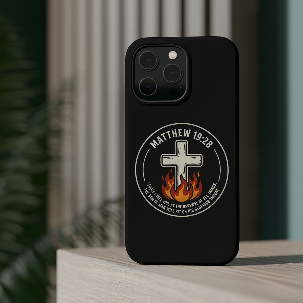 Matthew 19:28 with Cross Magnetic Impact-Resistant Cases