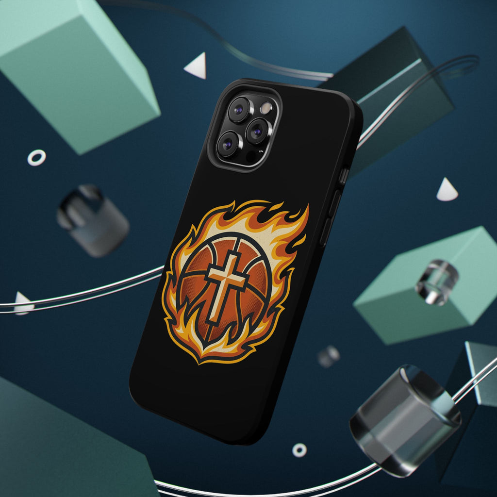 Basketball with cross and fire Impact-Resistant Cases