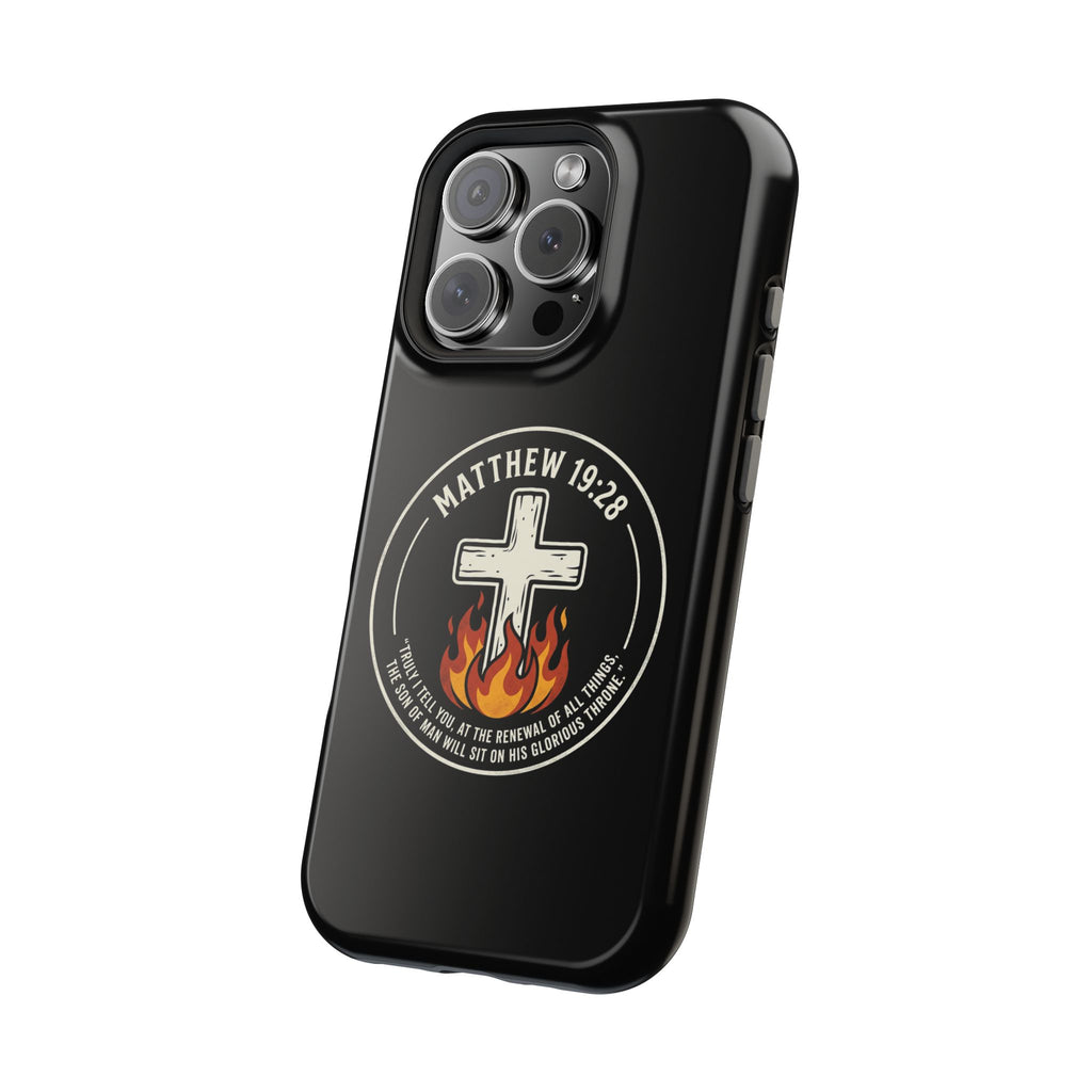 Matthew 19:28 with Cross Magnetic Impact-Resistant Cases