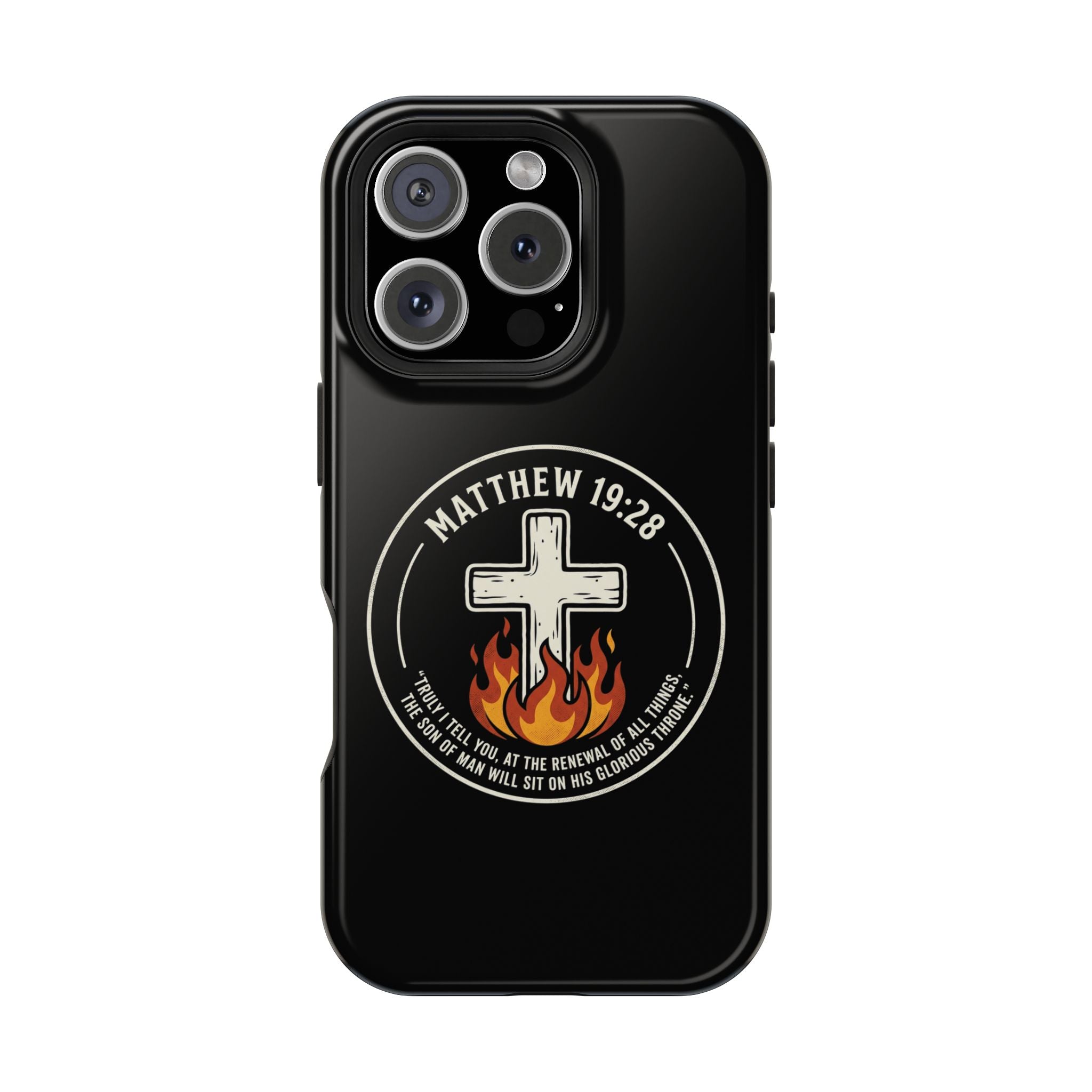 Matthew 19:28 with Cross Magnetic Impact-Resistant Cases