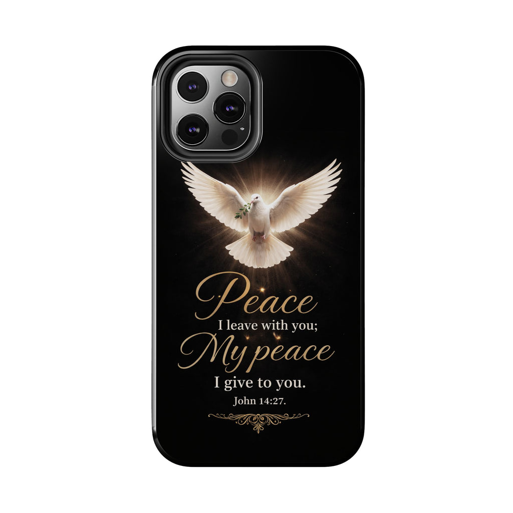 Dove with John 14:27 Tough Phone Cases