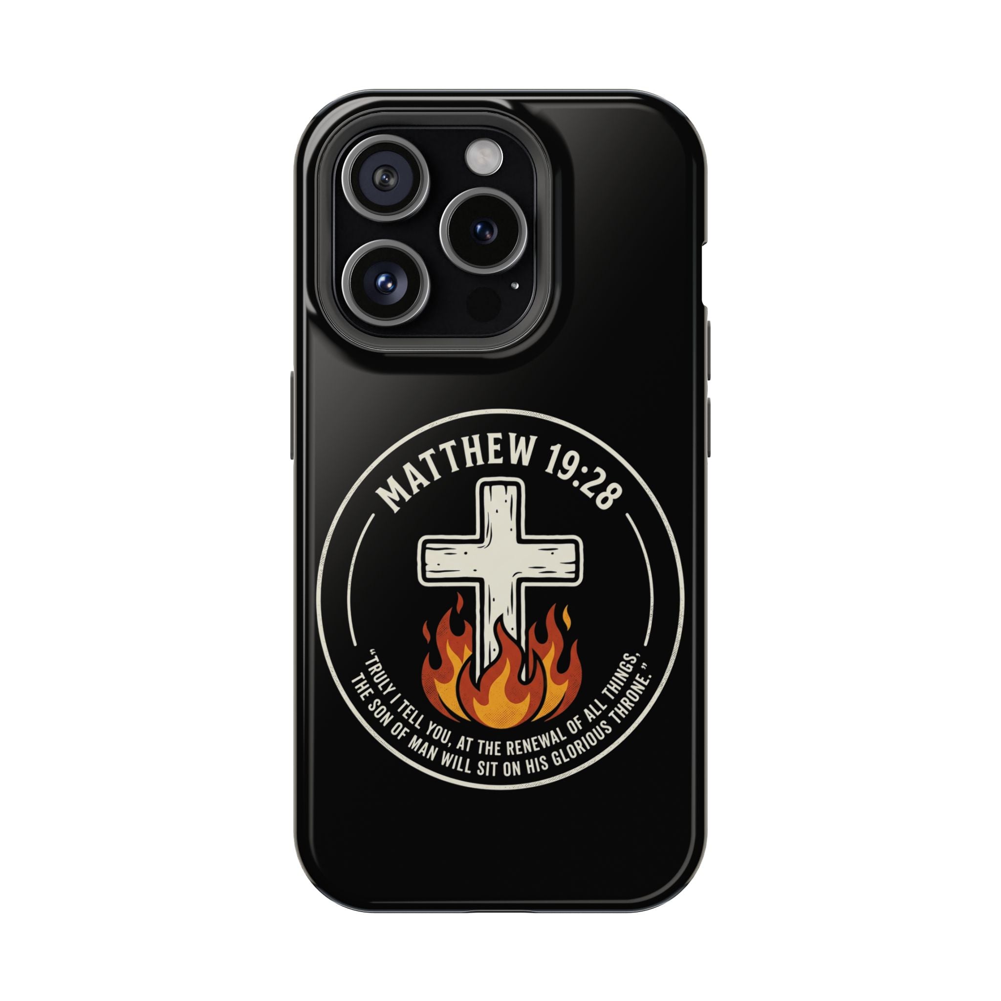 Matthew 19:28 with Cross Magnetic Impact-Resistant Cases