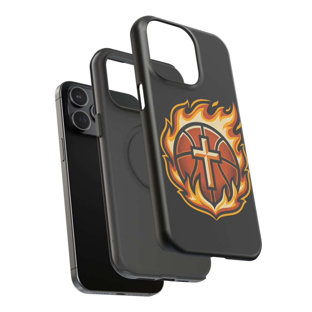 Basketball with cross and fire Impact-Resistant Cases