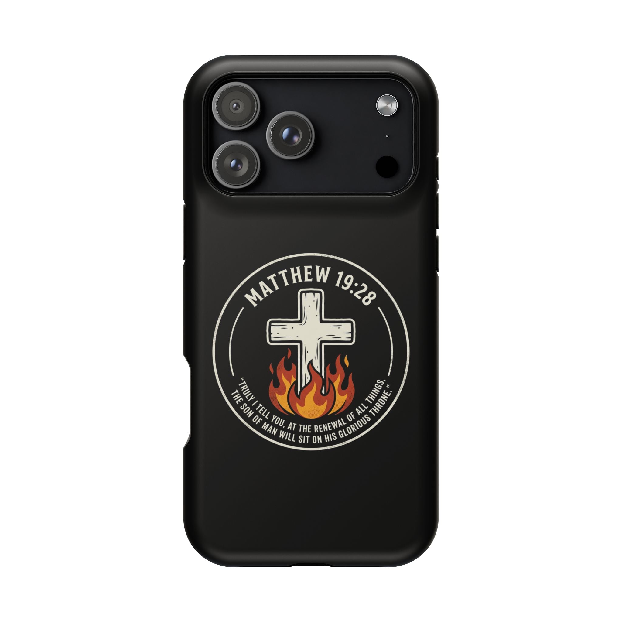 Matthew 19:28 with Cross Magnetic Impact-Resistant Cases