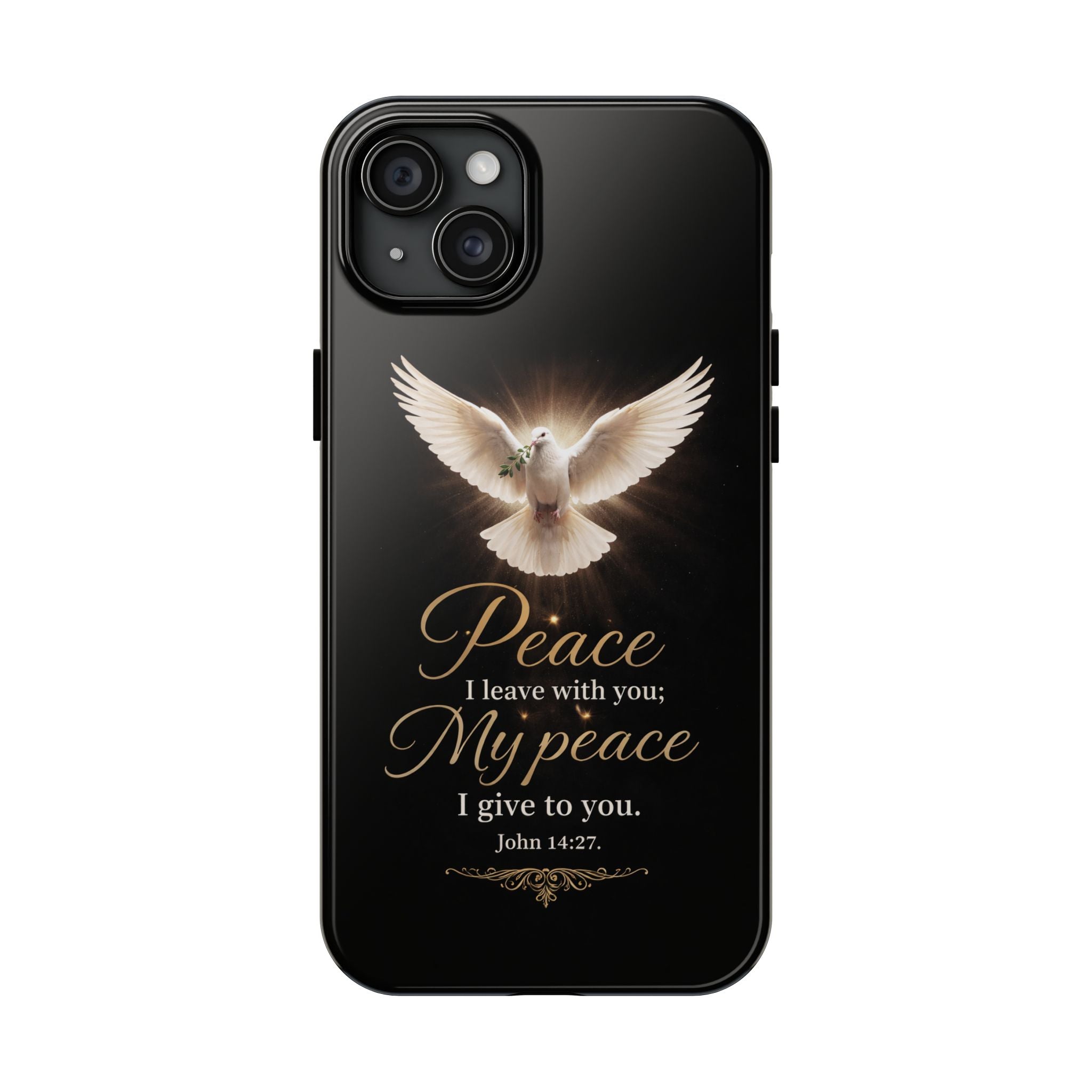 Dove with John 14:27 Tough Phone Cases