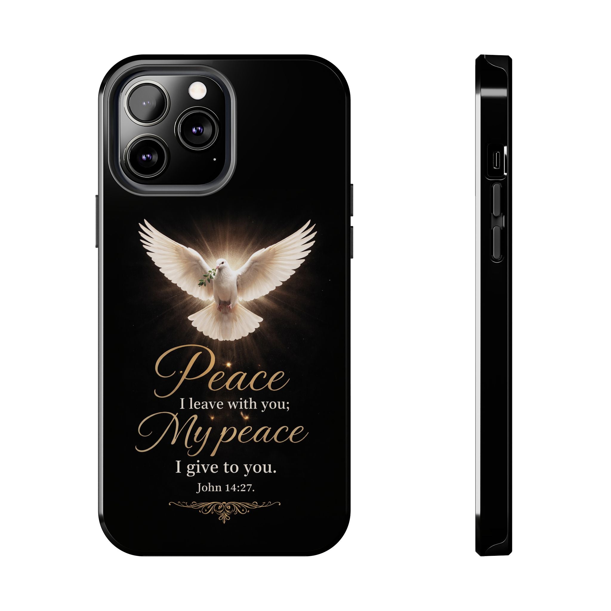 Dove with John 14:27 Tough Phone Cases
