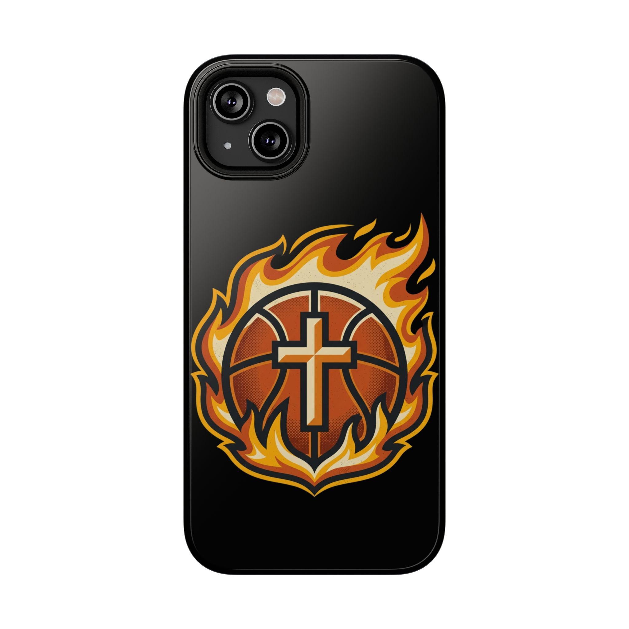 Basketball with cross and fire Impact-Resistant Cases