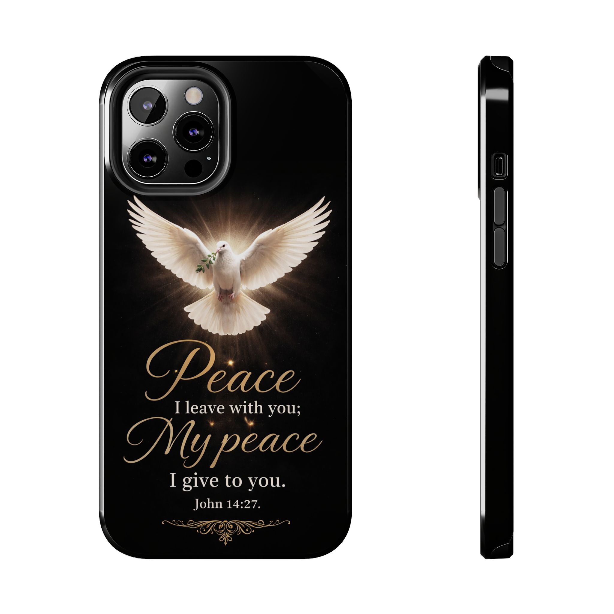 Dove with John 14:27 Tough Phone Cases
