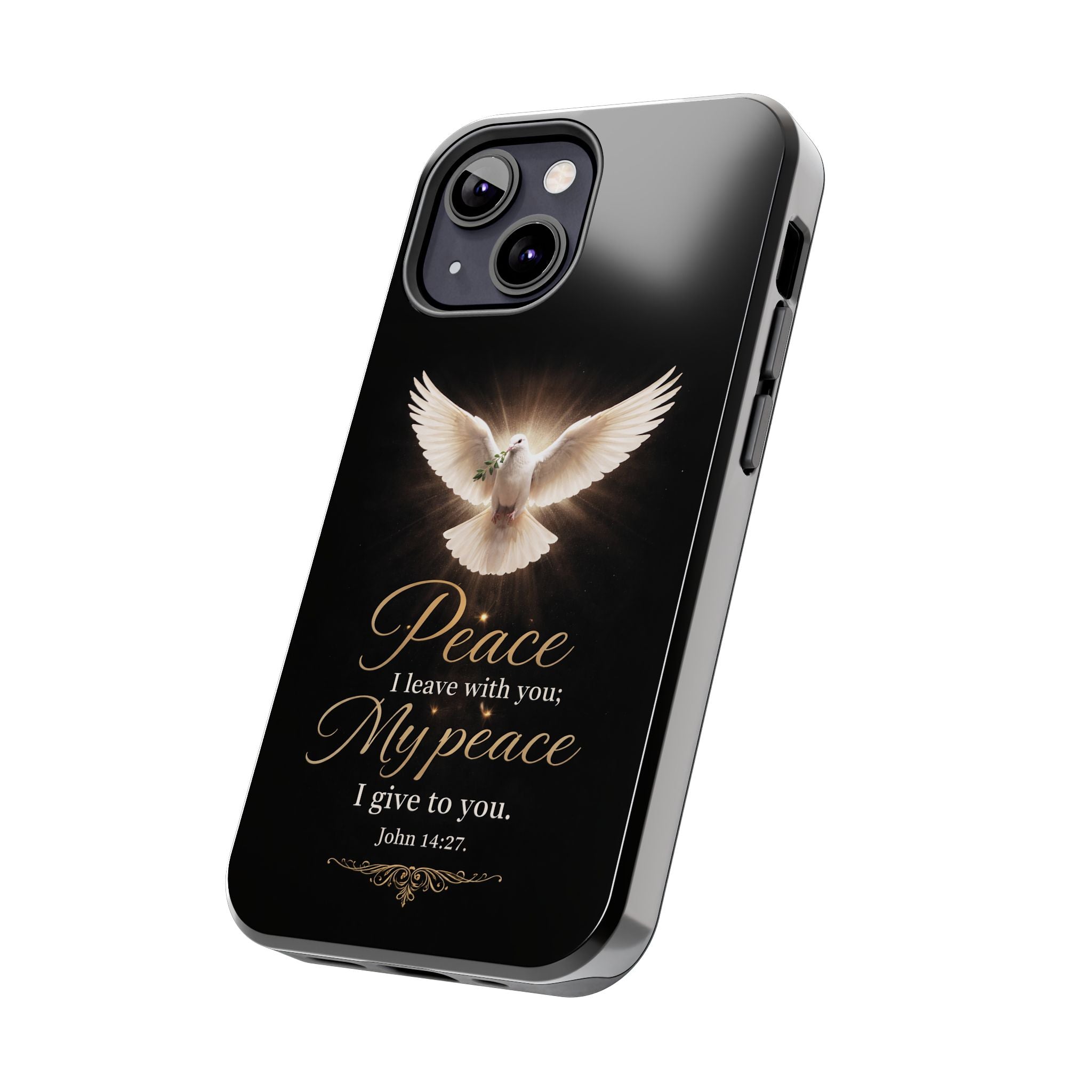 Dove with John 14:27 Tough Phone Cases